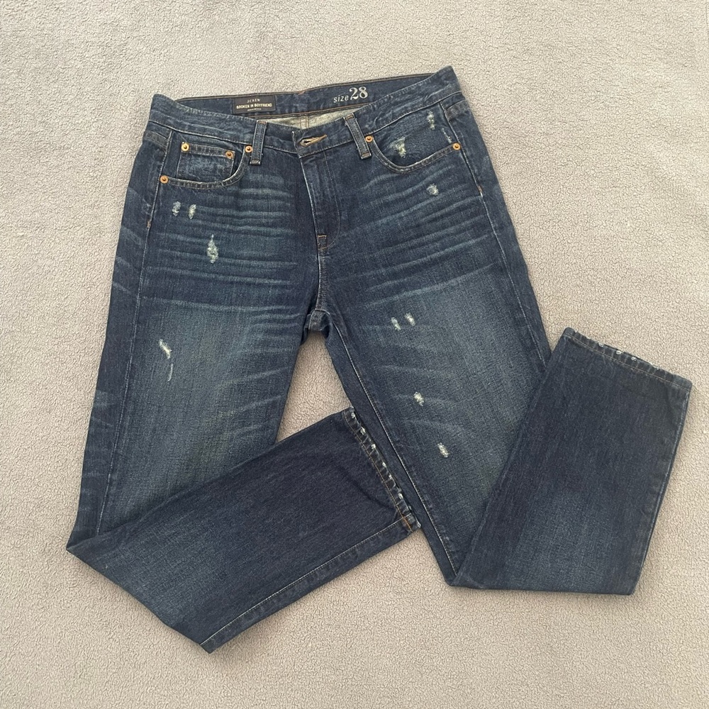 J. Crew Women's Dark Blue Boyfriend Jeans